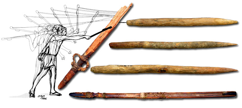 Atlatls, also known as spear-throwers, were utilized across the world before bow and arrow technology. (Image courtesy of texasbeyondhistory.net)