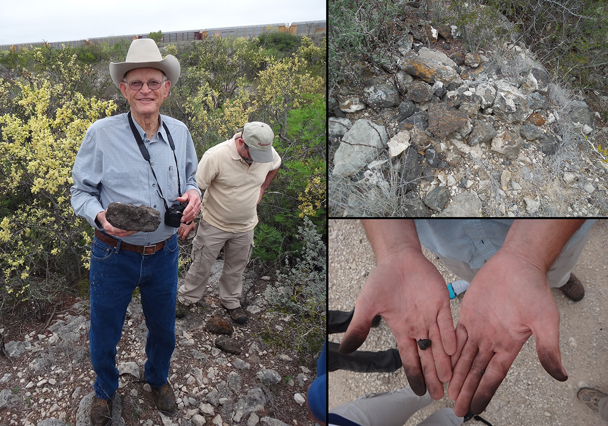 In 2011 Jack Skiles took the team to a manganese vein, where the mineral pools up from the ground and hardens. These manganese rocks were incredibly soft and workable. There are several recorded manganese veins west of the Pecos and Rio Grande confluence.