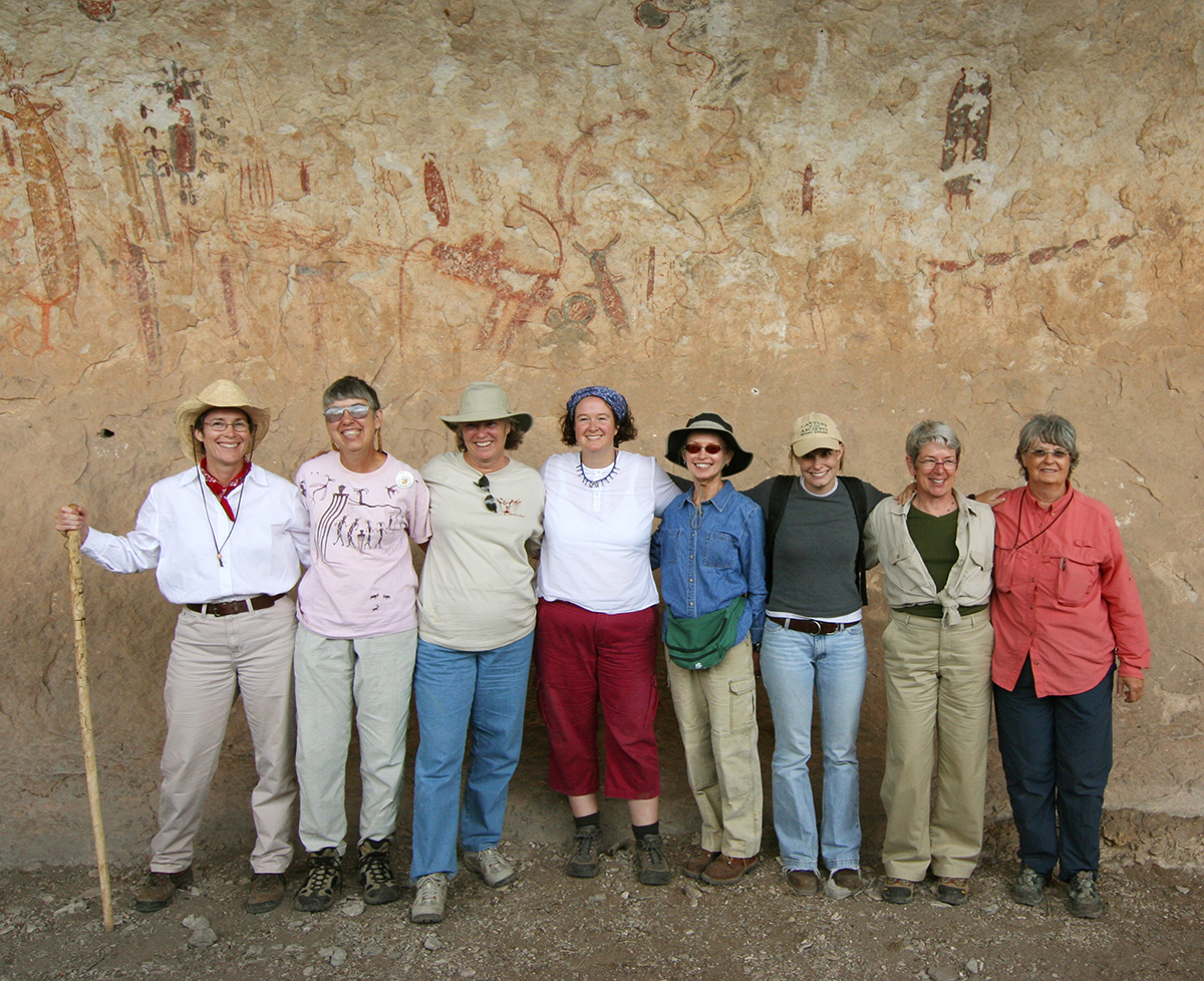 The 2005 Pecos Experience participants in Halo Shelter.