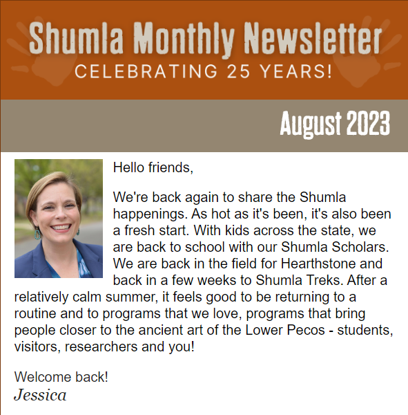 Shumla Monthly Newsletter